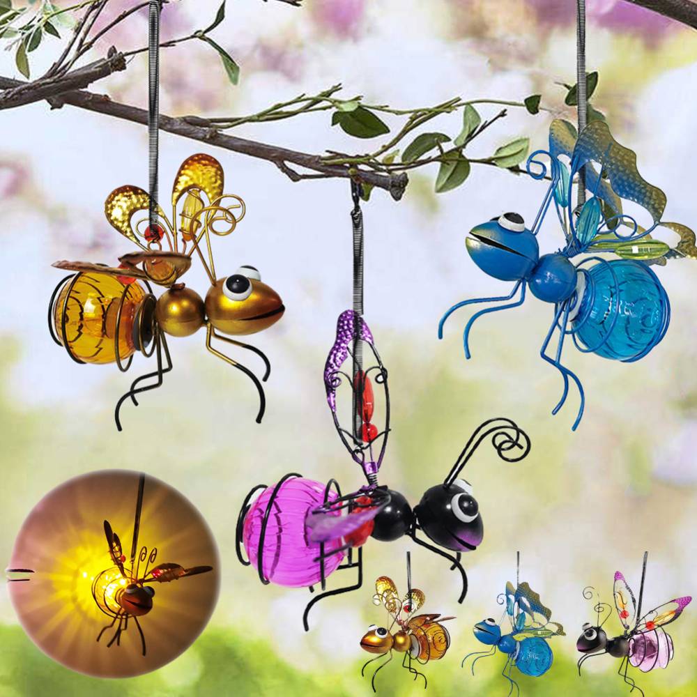 Solar Iron Insect Statue With  - огляд і ціна Lighting Bug Decor