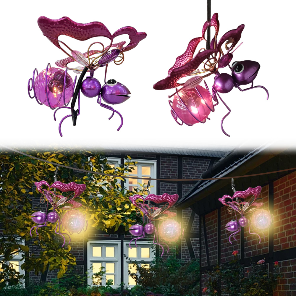 Solar Iron Insect Statue With  - огляд і ціна Lighting Bug Decor