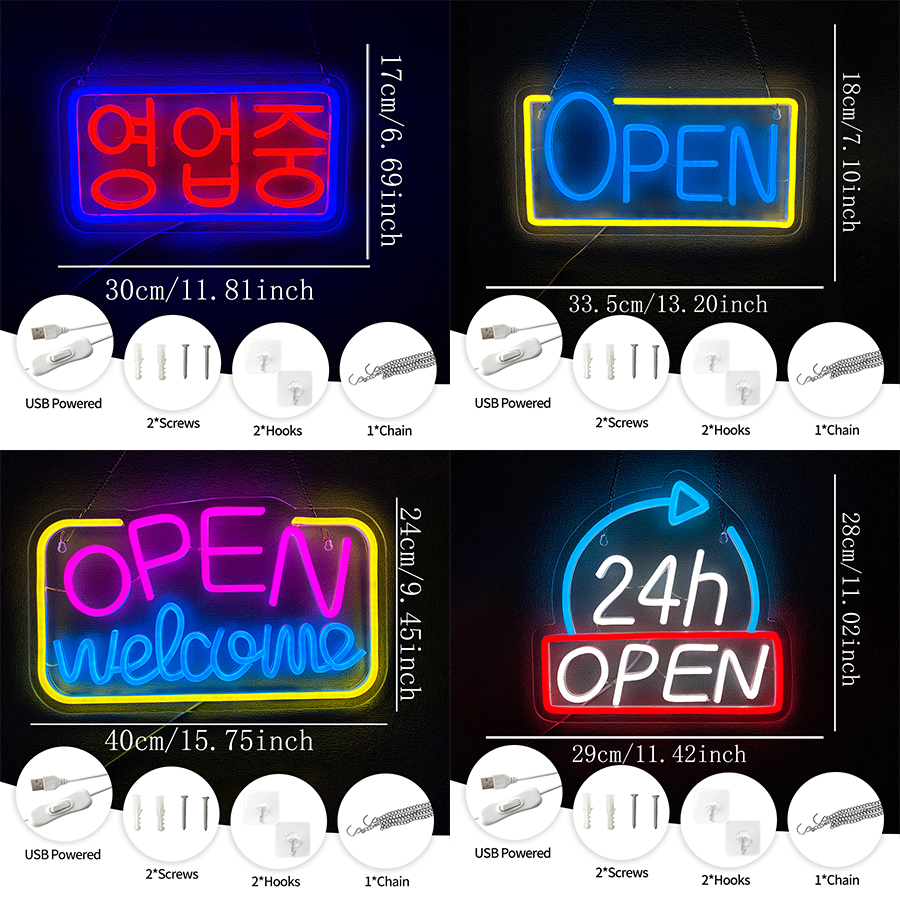 24-Hour Open Led Neon Sign, Su - огляд і ціна Decor Lighting Opening Hours