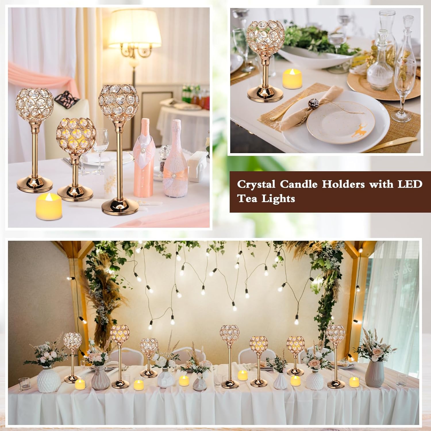 42 Pcs Crystal Candle Holders  - огляд і ціна Lighting Decor Wedding