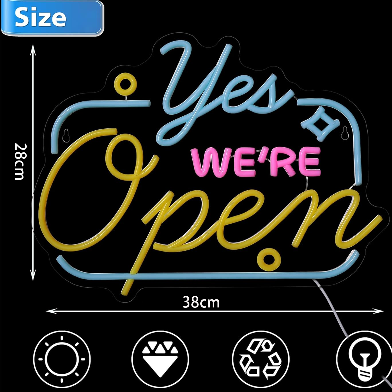 Colorful Yes We Are Open LED N - огляд і ціна Decor Lighting Opening Hours