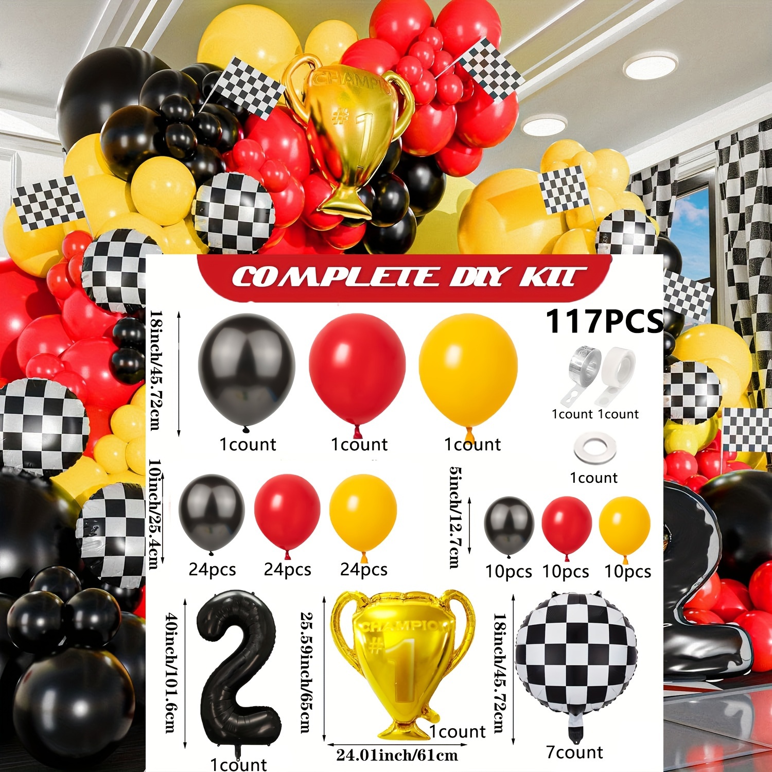 Car Garland and Arch Kit,perfe - огляд і ціна Lighting Mcqueen Birthday Decor