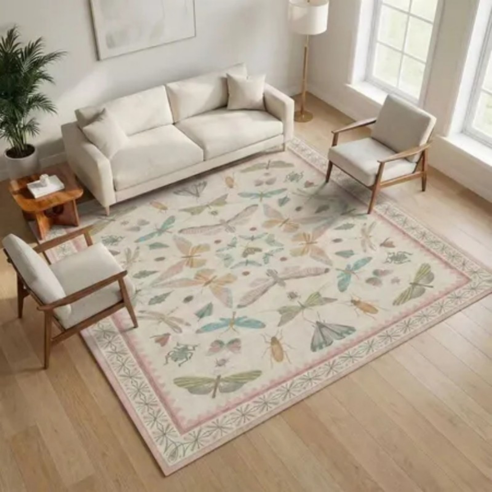 Washable 5x7FT Light Pink Rug  - огляд і ціна Lighting Bug Decor