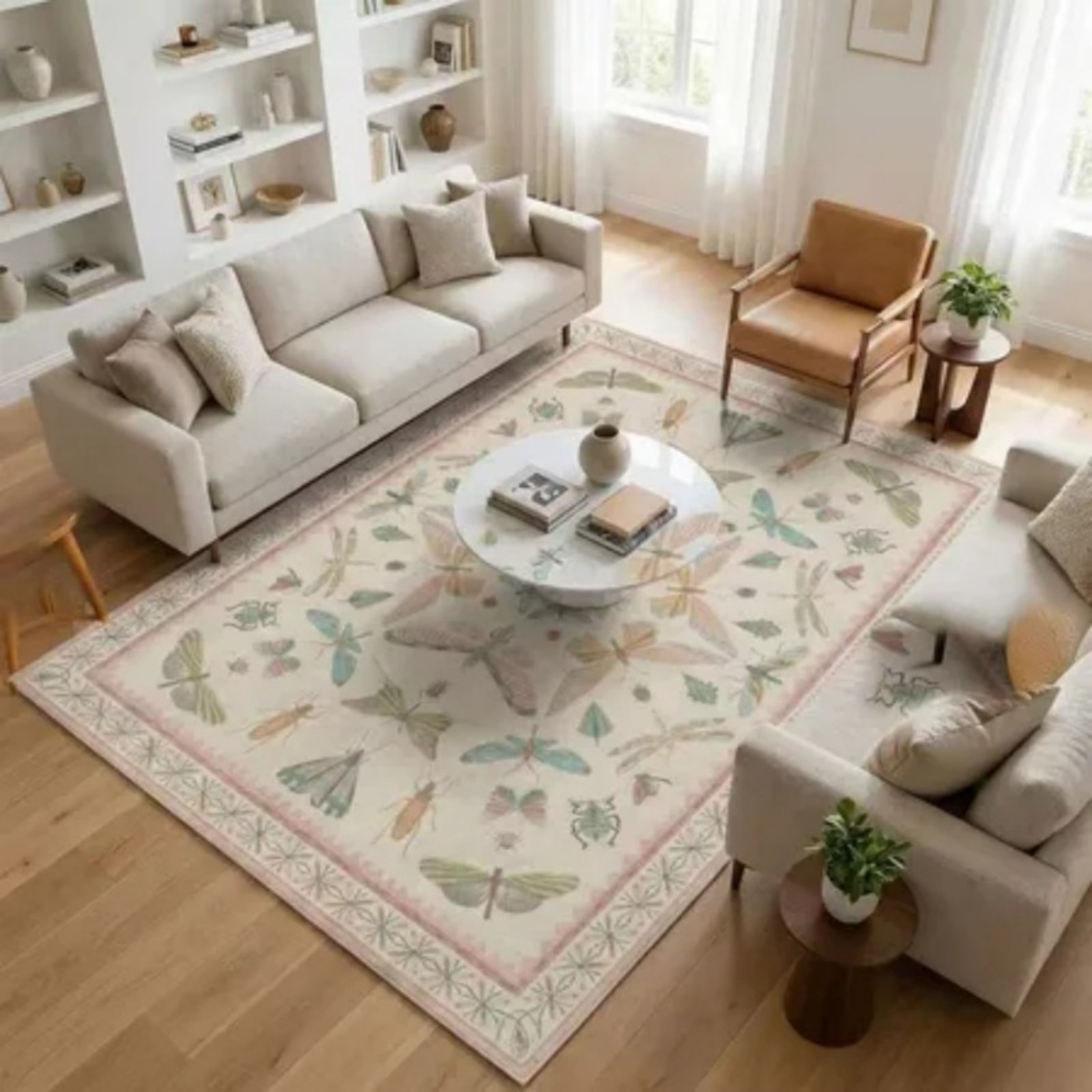 Washable 5x7FT Light Pink Rug  - огляд і ціна Lighting Bug Decor