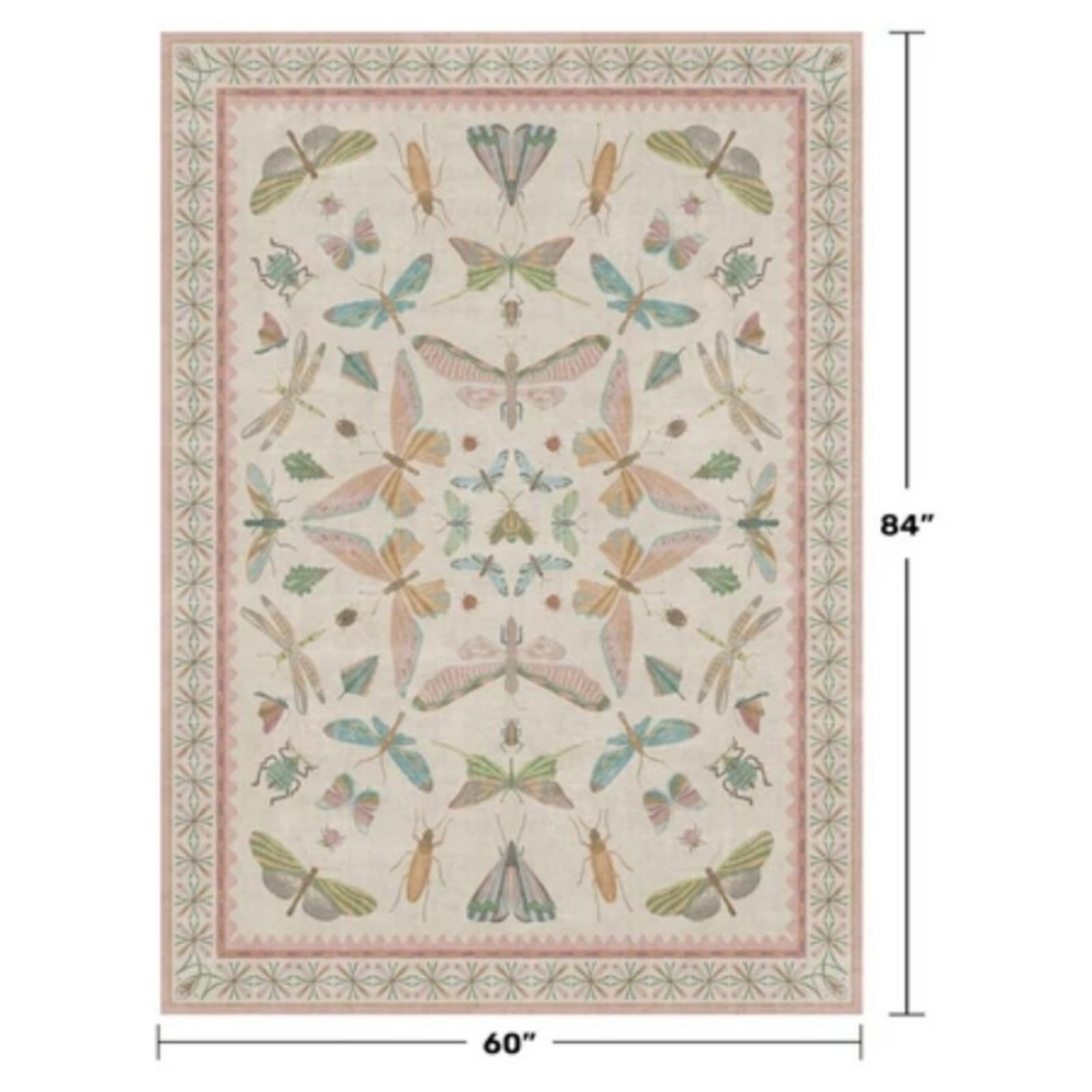 Washable 5x7FT Light Pink Rug  - огляд і ціна Lighting Bug Decor