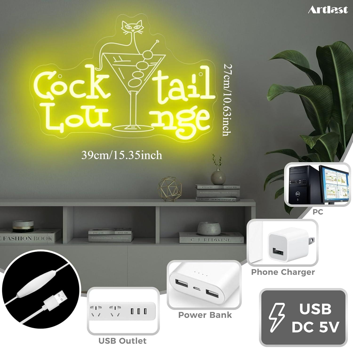 Cocktail Lounge Neon Sign Dimm - огляд і ціна Lighting Decor For Home